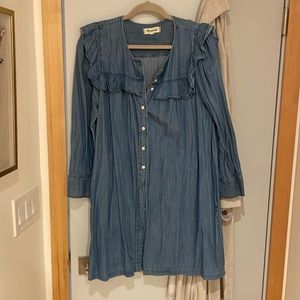 Madewell ruffle denim dress